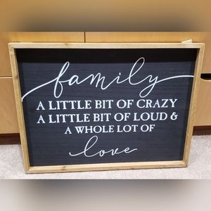 FAMILY LOVE Wooden Framed Textual Wall Art 24x18 in (61x46 cm)